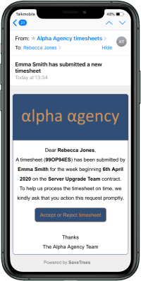 Branded email on iPhone