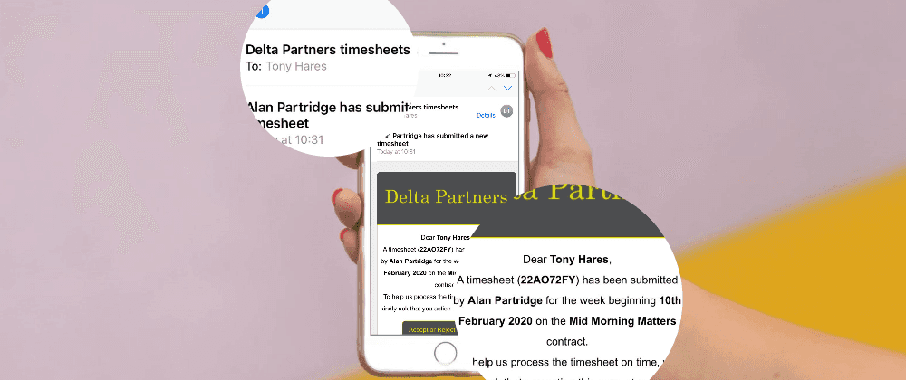 Branded email notification example