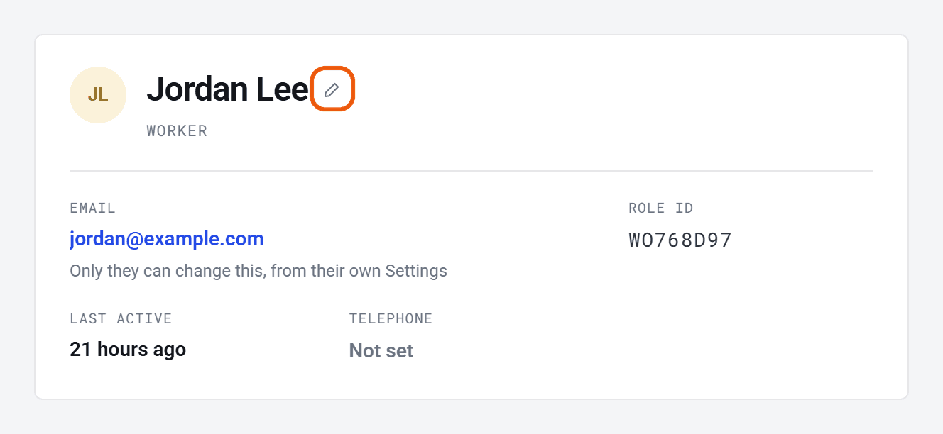 Jordan Lee’s page, with the pencil next to their name ringed.