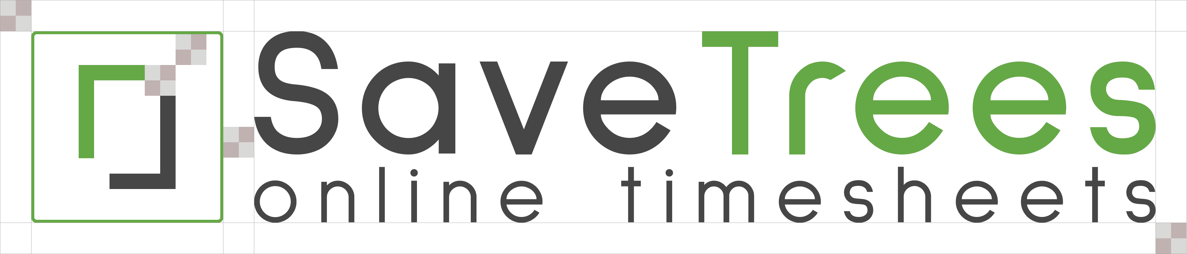 SaveTrees Online Timesheets logo with spacing reference