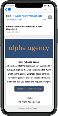 Branded email on iPhone
