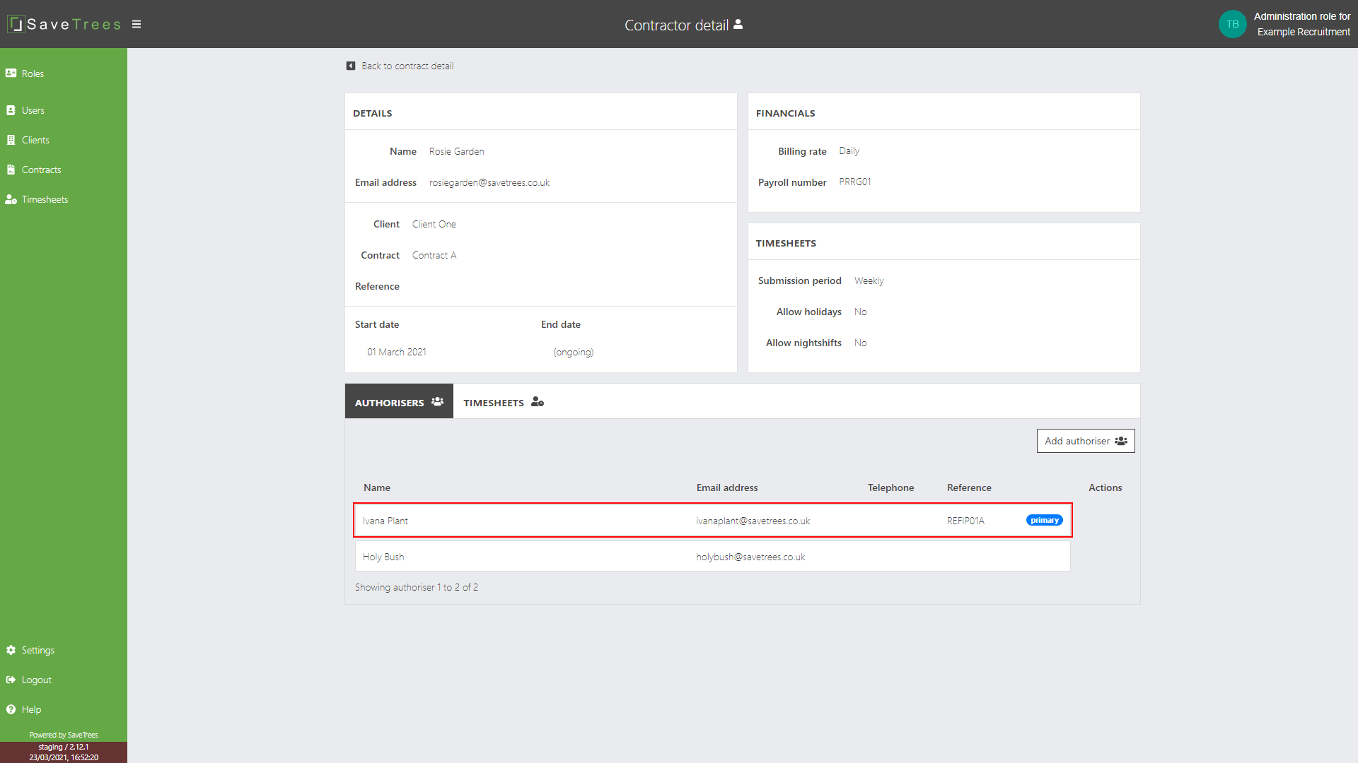 Resend pending timesheets view
